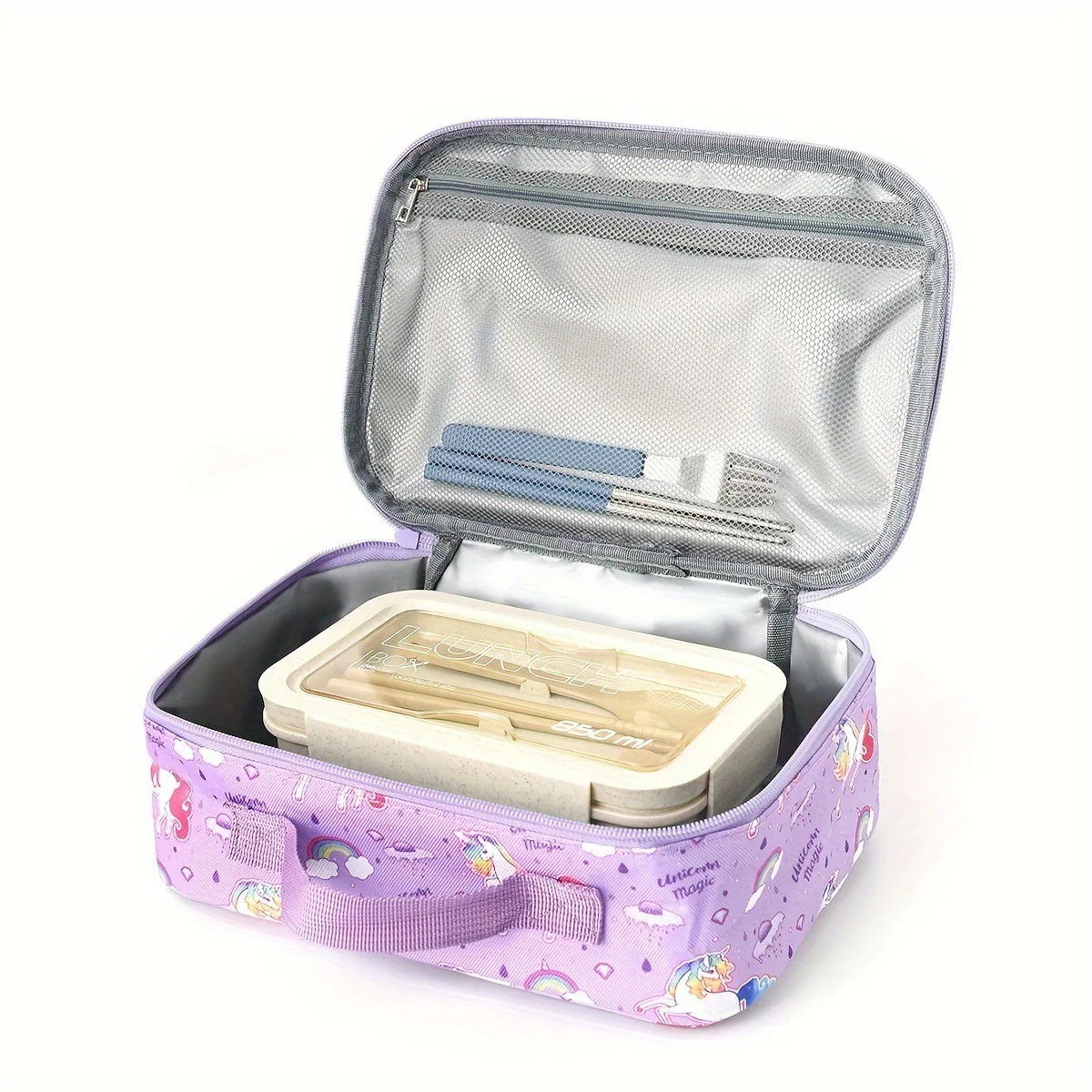 Cartoon Unicorn Shoulder Lunch Bag Children's Portable Bento Bag Student Ice Bag Outdoor Picnic Insulation Bag