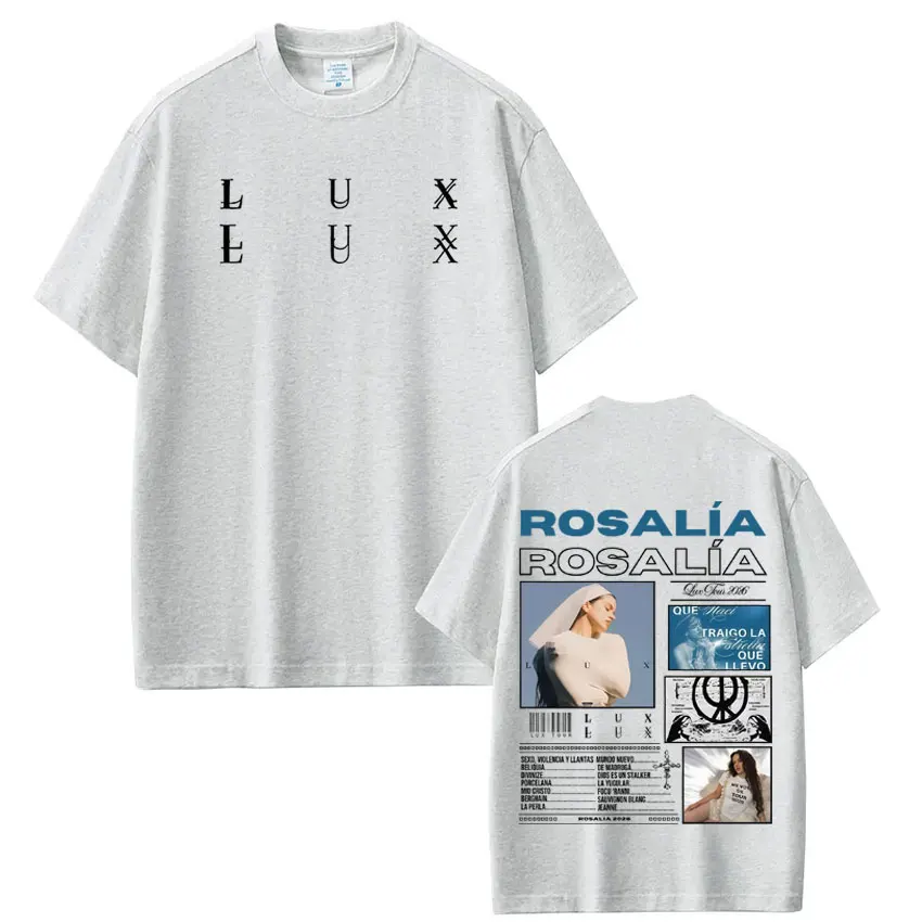 Singer Lux Rosalia Album 2026 Tour Print Tshirt Men Women Fashion T-shirt Short-sleeved Casual Cotton Aesthetic Trendy T-shirts