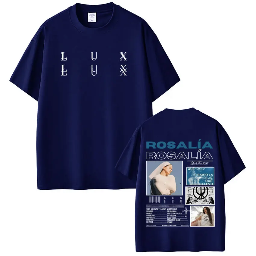 Singer Lux Rosalia Album 2026 Tour Print Tshirt Men Women Fashion T-shirt Short-sleeved Casual Cotton Aesthetic Trendy T-shirts
