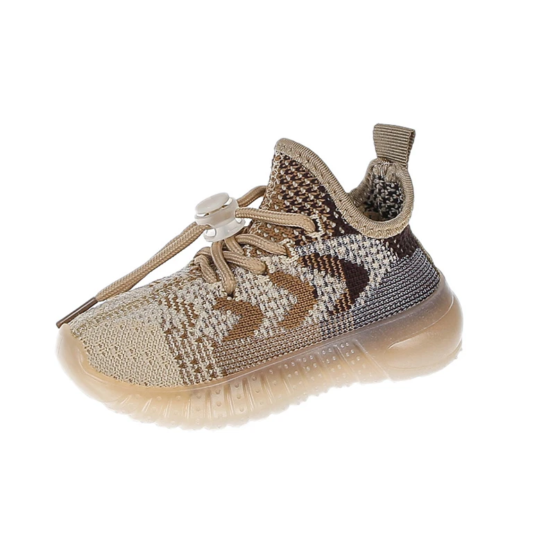 Kids Spring and Autumn Sneakers Soft Breathable Running Knitting Infant Teenage Mesh Sports Boy Girl Lightweight Coconut Shoes