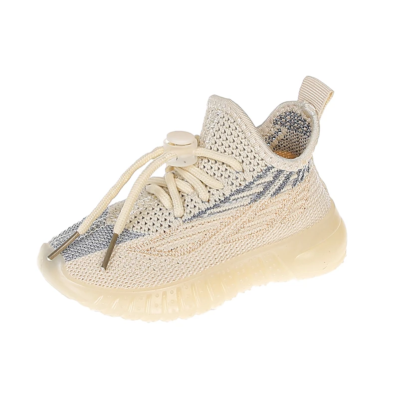 Kids Spring and Autumn Sneakers Soft Breathable Running Knitting Infant Teenage Mesh Sports Boy Girl Lightweight Coconut Shoes