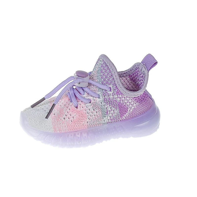 Kids Spring and Autumn Sneakers Soft Breathable Running Knitting Infant Teenage Mesh Sports Boy Girl Lightweight Coconut Shoes