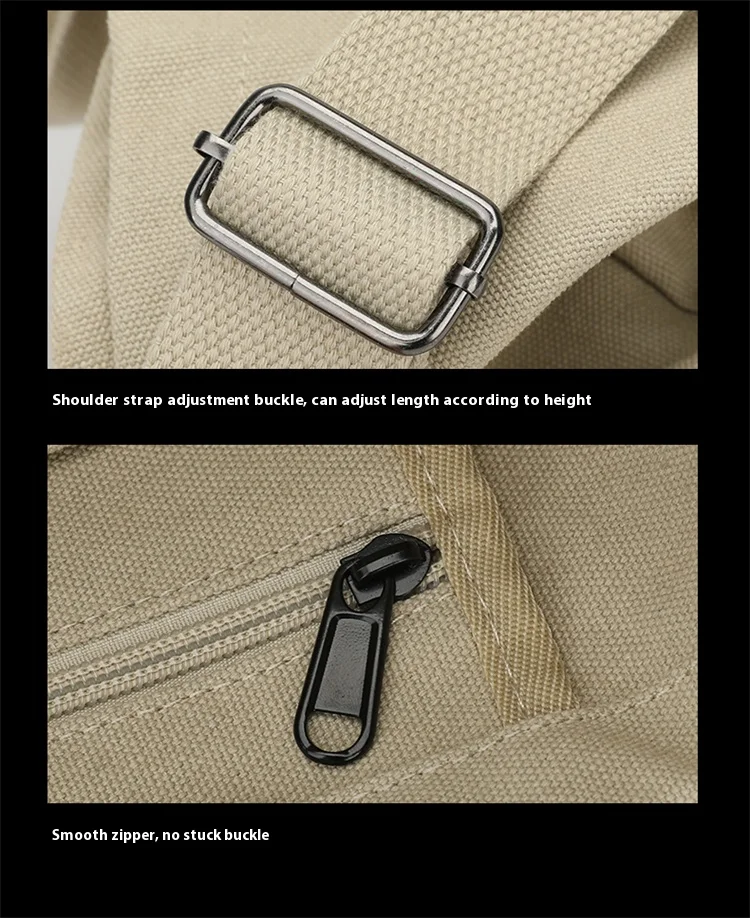 Bolso Tote Retro De Lona Gruesa a La Moda Con Correa Para Hombro, Bolso Casual De Gran Capacidad, Mochila Bandolera Multiusos