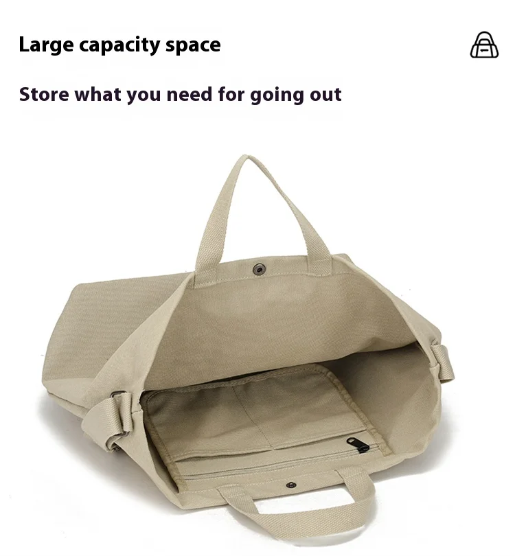 Bolso Tote Retro De Lona Gruesa a La Moda Con Correa Para Hombro, Bolso Casual De Gran Capacidad, Mochila Bandolera Multiusos