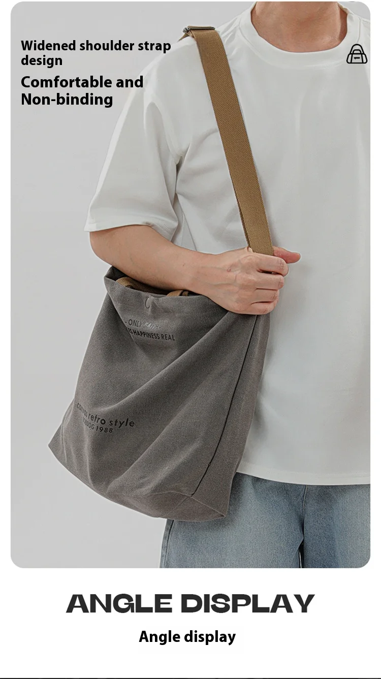 Bolso Tote Retro De Lona Gruesa a La Moda Con Correa Para Hombro, Bolso Casual De Gran Capacidad, Mochila Bandolera Multiusos