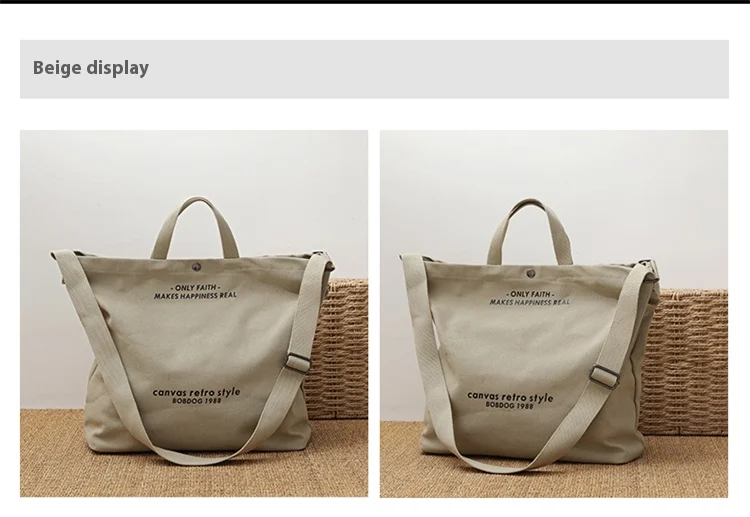 Bolso Tote Retro De Lona Gruesa a La Moda Con Correa Para Hombro, Bolso Casual De Gran Capacidad, Mochila Bandolera Multiusos
