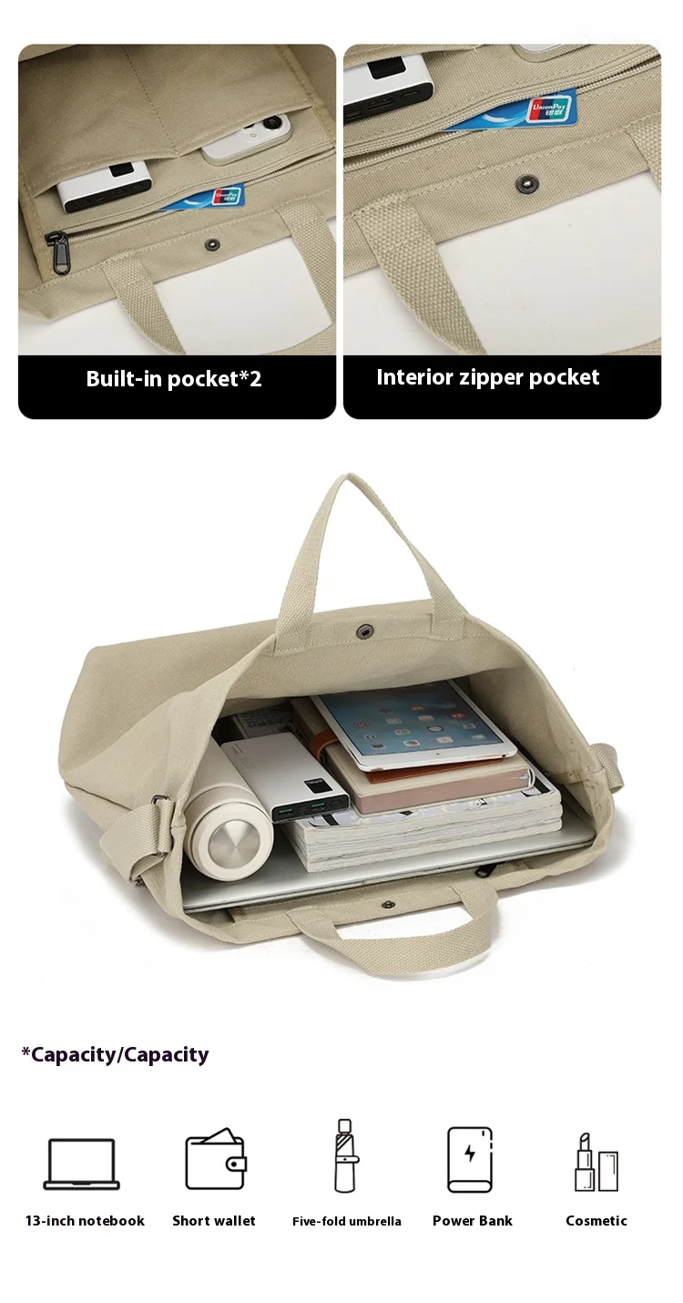 Bolso Tote Retro De Lona Gruesa a La Moda Con Correa Para Hombro, Bolso Casual De Gran Capacidad, Mochila Bandolera Multiusos