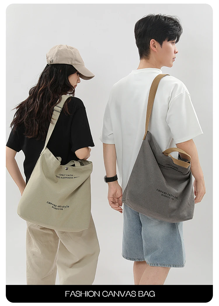 Bolso Tote Retro De Lona Gruesa a La Moda Con Correa Para Hombro, Bolso Casual De Gran Capacidad, Mochila Bandolera Multiusos