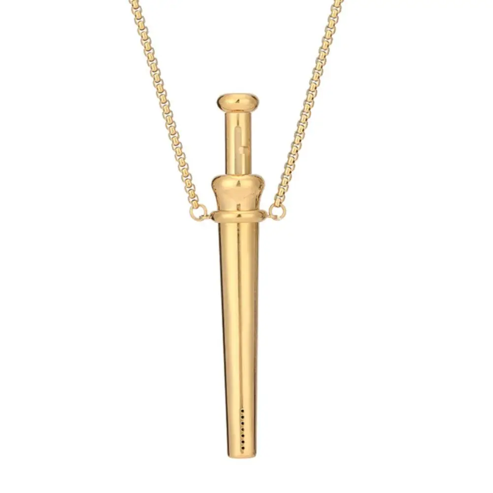 Meditation Anxiety Breathing Necklace Large Size Stainless Steel Pendant Stress Relief Mindfulness Calm Quit Smoking Vaping Aid