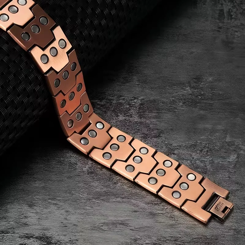 2-pack men's and women's magnetic bracelet - durable copper bracelet, adjustable bracelet - perfect choice for couples, Father's