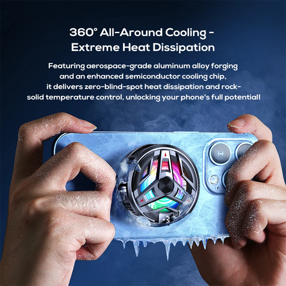 Phones Cooler 3-gear Type-C Port Power Supply Semiconductor Refrigeration Cool Down Digital Display Magnetic Cellphones Radiator