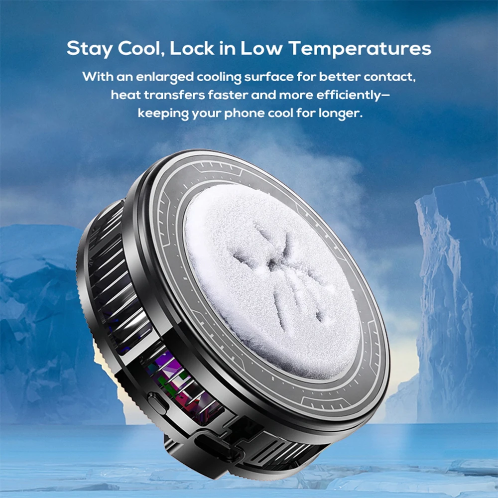 Phones Cooler 3-gear Type-C Port Power Supply Semiconductor Refrigeration Cool Down Digital Display Magnetic Cellphones Radiator