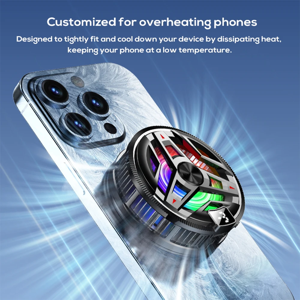 Phones Cooler 3-gear Type-C Port Power Supply Semiconductor Refrigeration Cool Down Digital Display Magnetic Cellphones Radiator