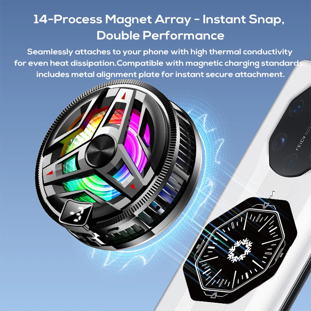 Phones Cooler 3-gear Type-C Port Power Supply Semiconductor Refrigeration Cool Down Digital Display Magnetic Cellphones Radiator