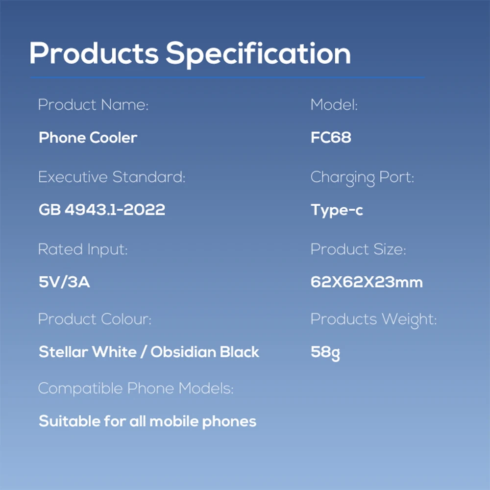 Phones Cooler 3-gear Type-C Port Power Supply Semiconductor Refrigeration Cool Down Digital Display Magnetic Cellphones Radiator