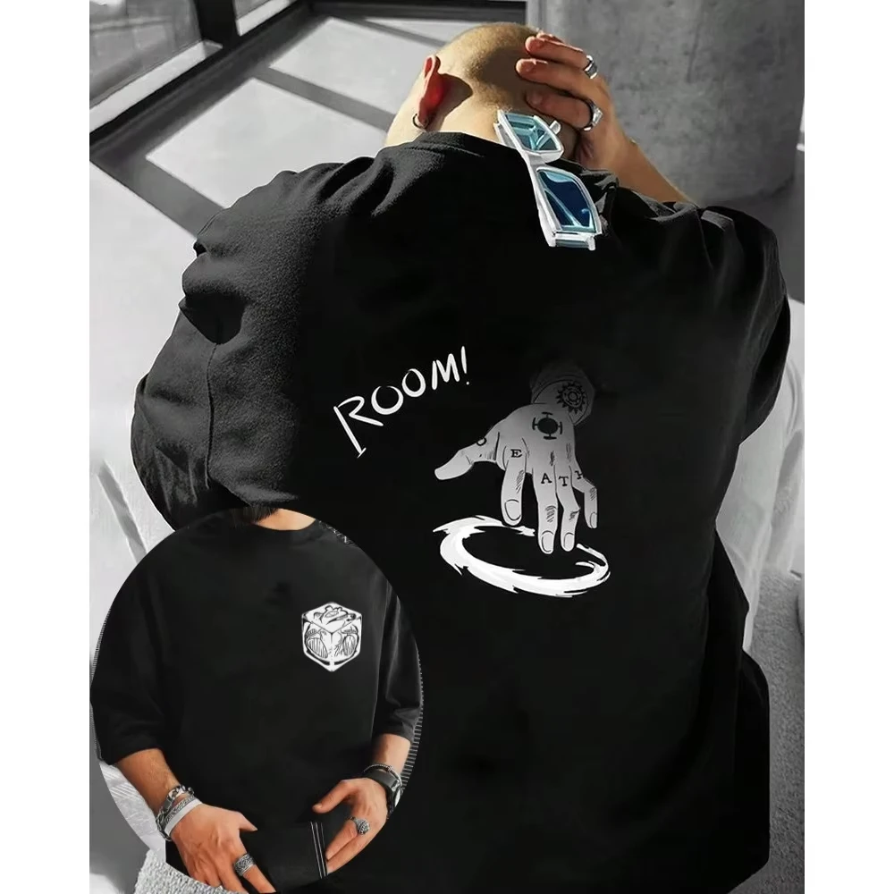 One Piece Men's T-shirt Trafalgar D. Water Law Summer Autumn Anime Boy Children's Short-sleeved Retro Loose Parent-child Outfit