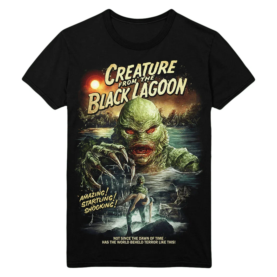 Creature From The Black Lagoon T-Shirt Men Classic Universal Monsters Horror Graphic Short Sleeve Streetwear Retro Horror Top