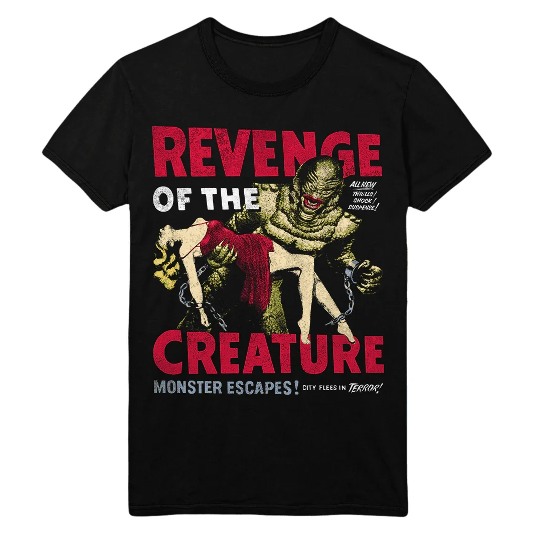 Creature From The Black Lagoon T-Shirt Men Classic Universal Monsters Horror Graphic Short Sleeve Streetwear Retro Horror Top