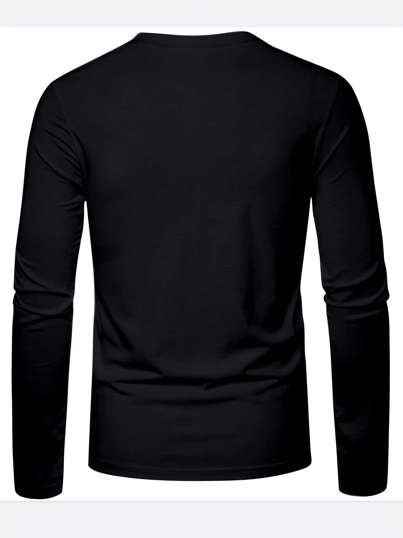 Men's 100% Pure Cotton Loose and Fashionable Letter Pattern Printed Sports and Leisure Round Neck Long Sleeved T-Shirt