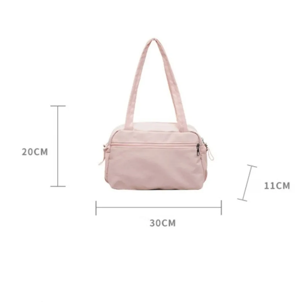 Fashion Solid Color Shoulder Bag Large Capacity Lightweight Tote Bags Nylon Handbag Women