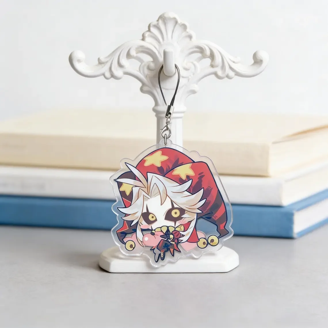 Freak Show Circus Chibi Acrylic Phone Strap | Cute Clown Bag Charm | Halloween Gift