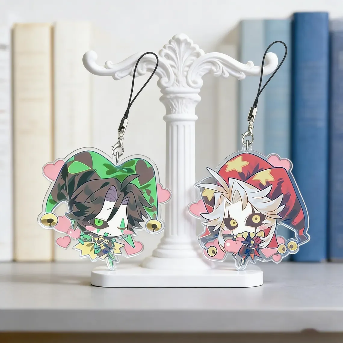 Freak Show Circus Chibi Acrylic Phone Strap | Cute Clown Bag Charm | Halloween Gift