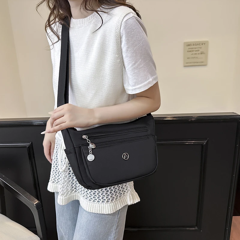 Women Crossbody Bag Water Resistant Large Capacity Nylon Multi Pocket Travel Commuter Work Phone Wallet Cosmetic Organizer