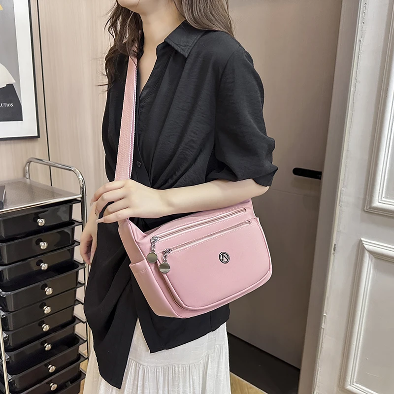 Women Crossbody Bag Water Resistant Large Capacity Nylon Multi Pocket Travel Commuter Work Phone Wallet Cosmetic Organizer