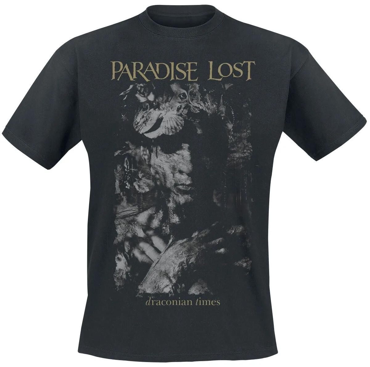 Paradise Lost Band Draconian Times Print T Shirt, 100% Cotton Casual Neutral Tee, Gothic Metal Doom Metal Streetwear