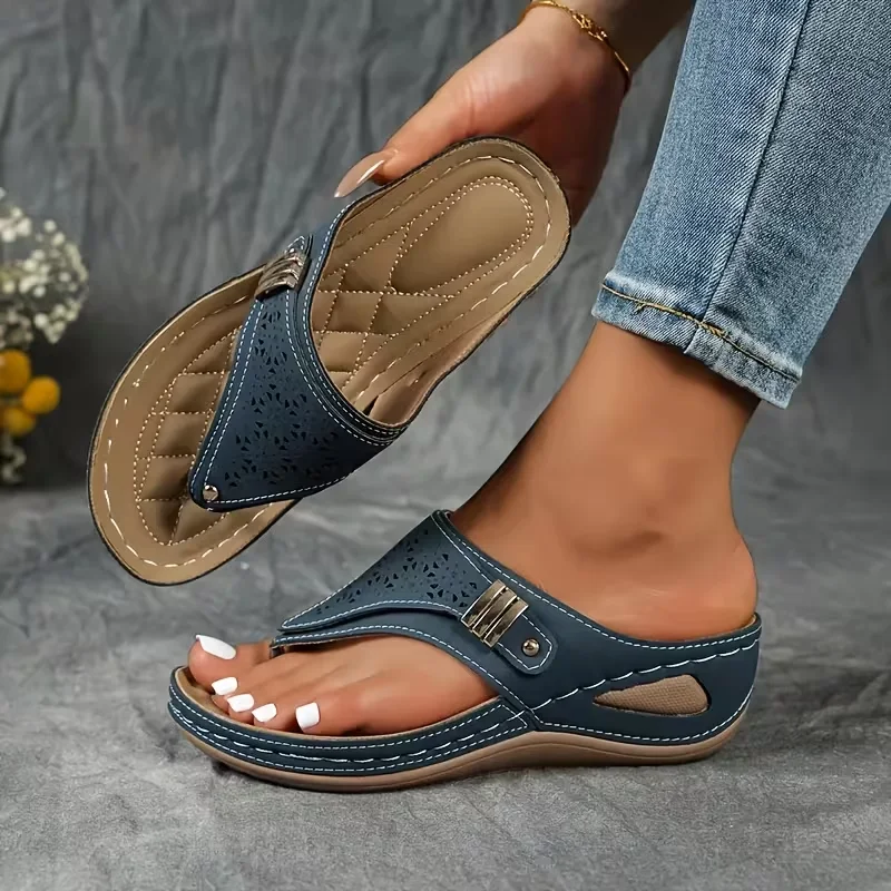 New Summer Women Wedge Sandals Open Toe Outdoor Flip Flops Fashion Casual Designer Shoes Slip on Platform Sandals Slides Women