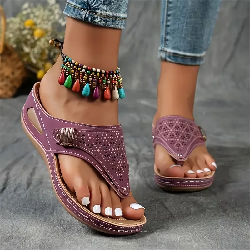 New Summer Women Wedge Sandals Open Toe Outdoor Flip Flops Fashion Casual Designer Shoes Slip on Platform Sandals Slides Women