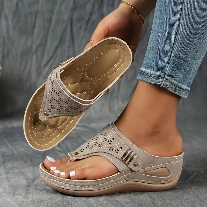 New Summer Women Wedge Sandals Open Toe Outdoor Flip Flops Fashion Casual Designer Shoes Slip on Platform Sandals Slides Women