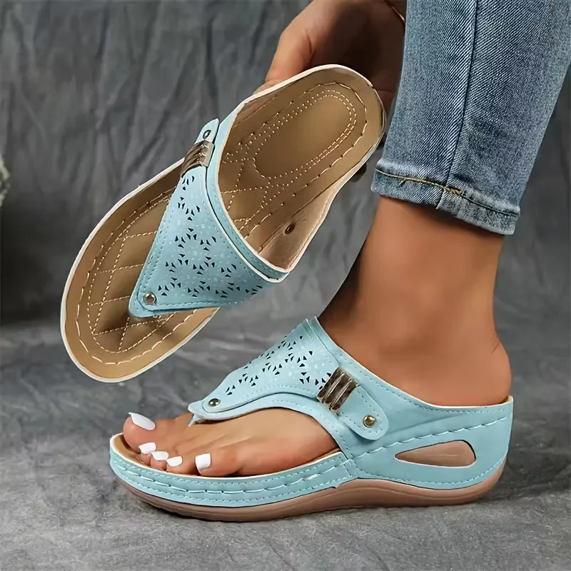 New Summer Women Wedge Sandals Open Toe Outdoor Flip Flops Fashion Casual Designer Shoes Slip on Platform Sandals Slides Women
