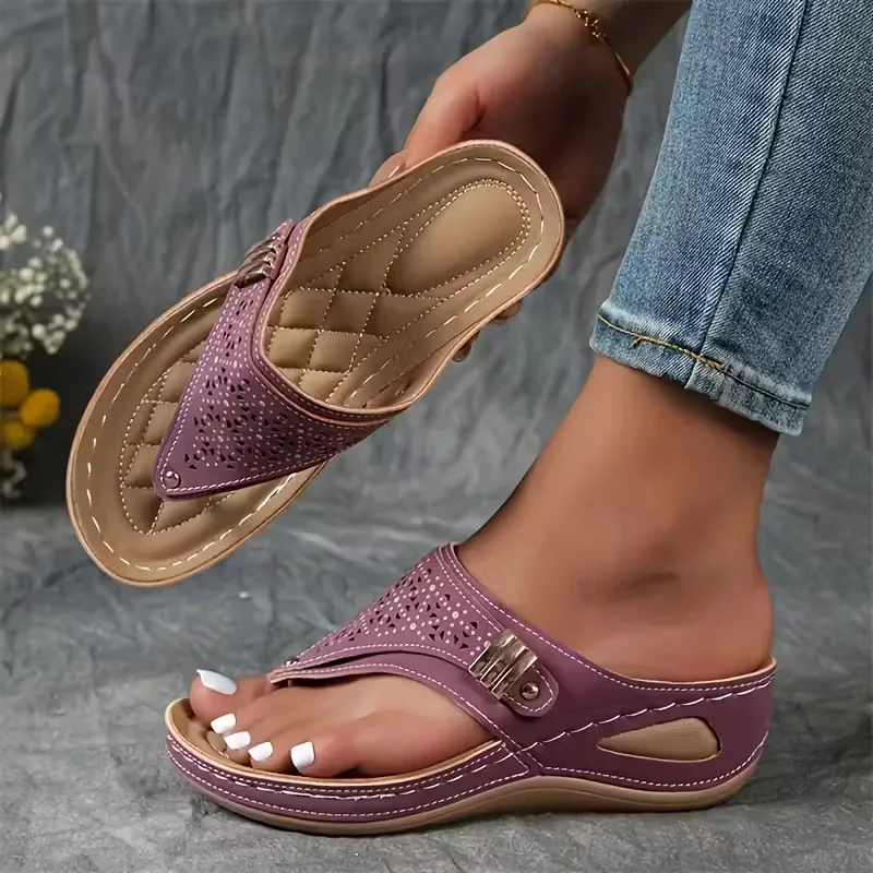 New Summer Women Wedge Sandals Open Toe Outdoor Flip Flops Fashion Casual Designer Shoes Slip on Platform Sandals Slides Women
