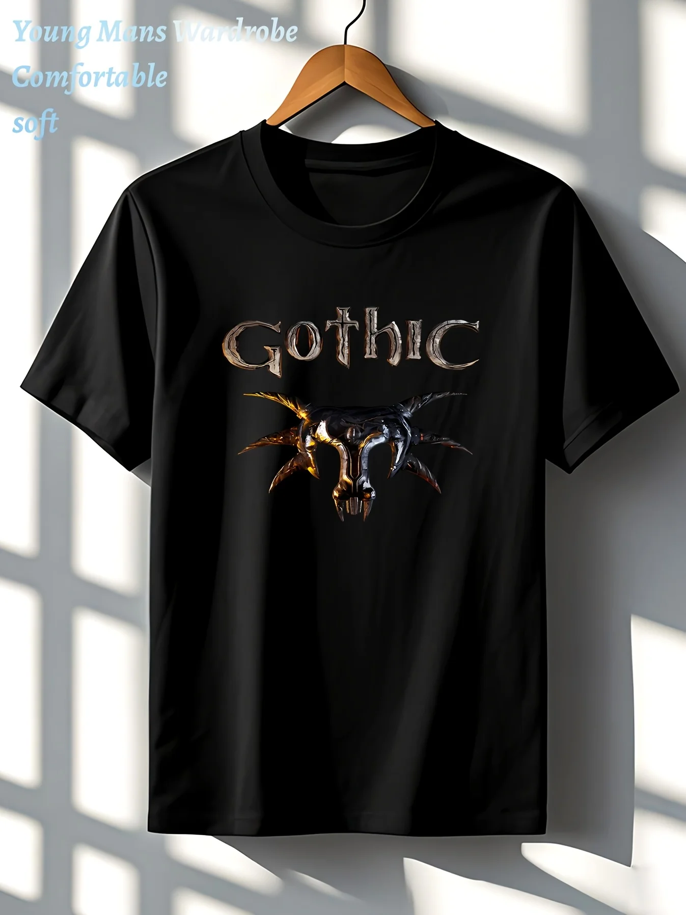 Gothic Style 2001 Flying Bird and Baron Video Game T-shirt | Classic Battle, Casual Game Suitable for Gothic Game Enthusiasts