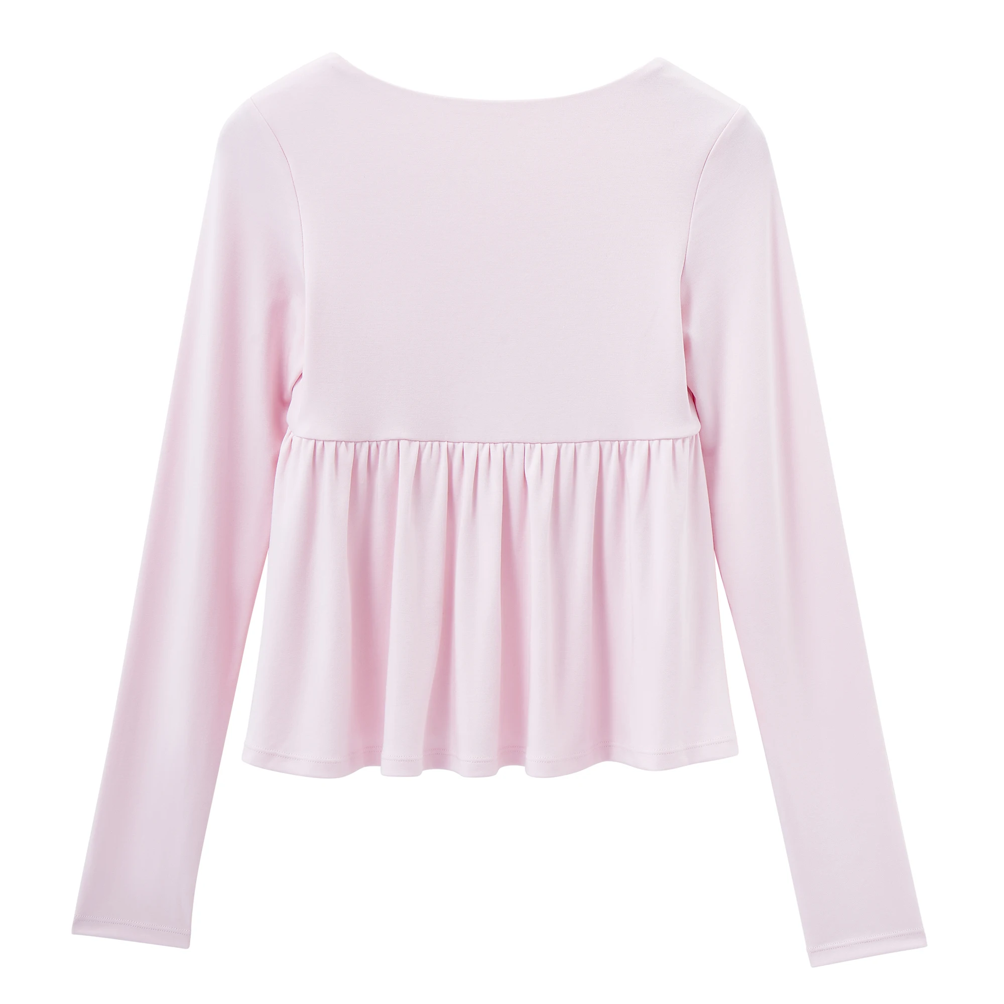 Women Fairy Y2k Cottage T-shirt Coquette Square Neck Long Sleeve Babydoll Tees Autumn Spring Vintage Clothes Casual Pullover Top