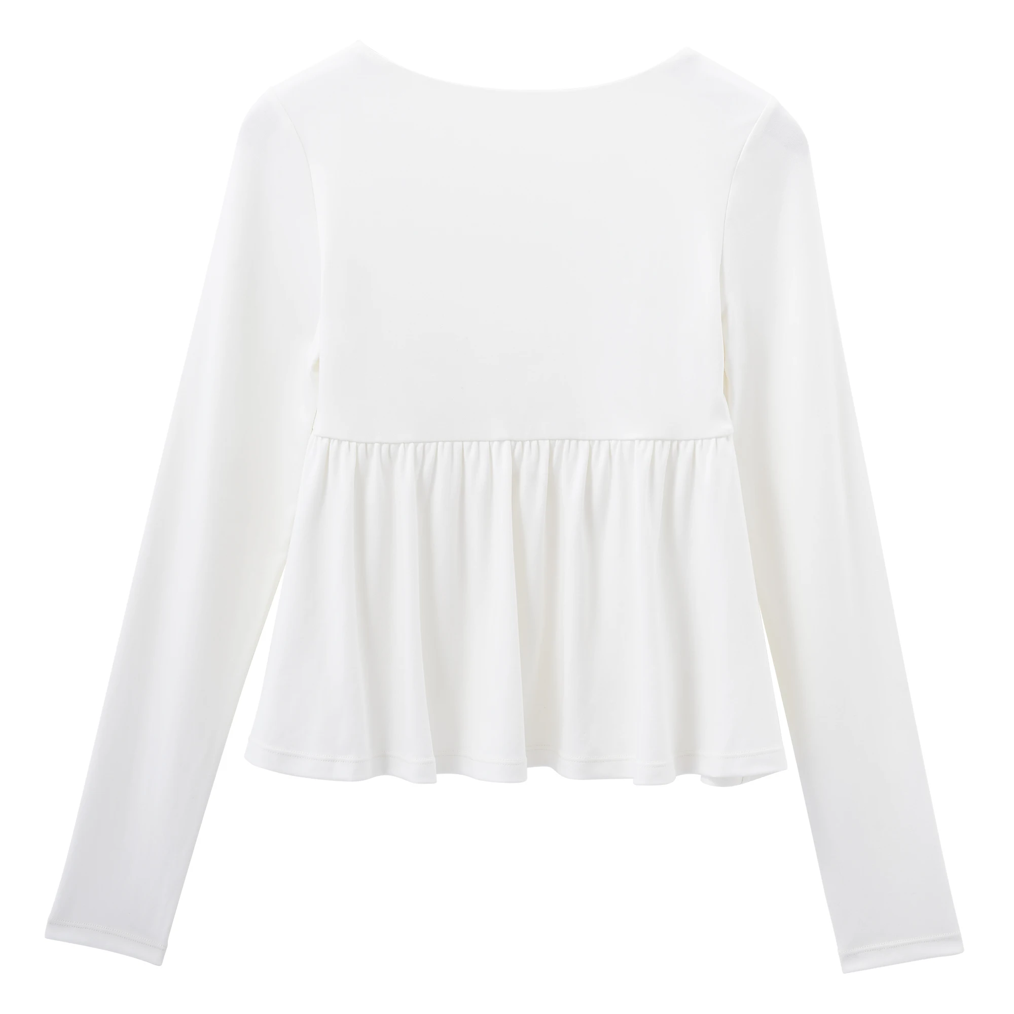 Women Fairy Y2k Cottage T-shirt Coquette Square Neck Long Sleeve Babydoll Tees Autumn Spring Vintage Clothes Casual Pullover Top