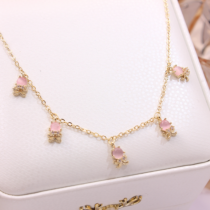 Ins Hot Sale Multicolor Crystal Ocean Animal Charm Pendant&necklaces for Women Delicate Starfish Chain Choker Necklaces