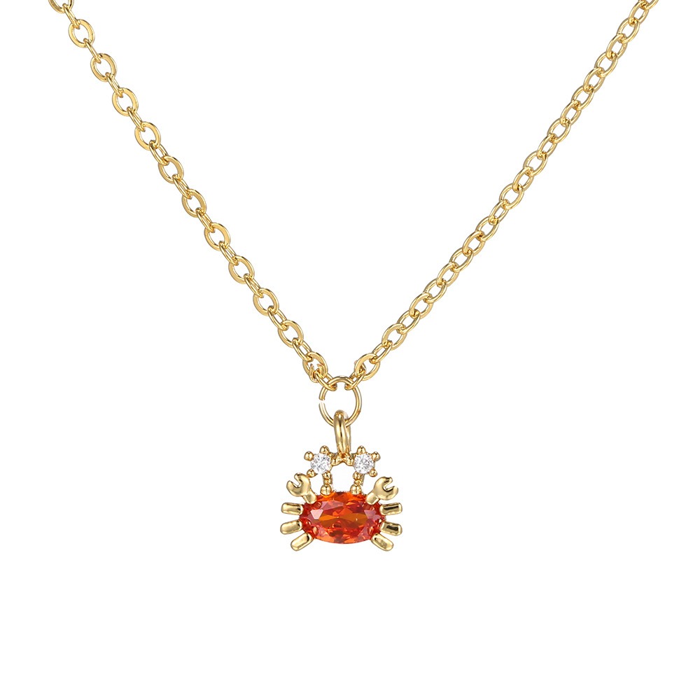 Ins Hot Sale Multicolor Crystal Ocean Animal Charm Pendant&necklaces for Women Delicate Starfish Chain Choker Necklaces
