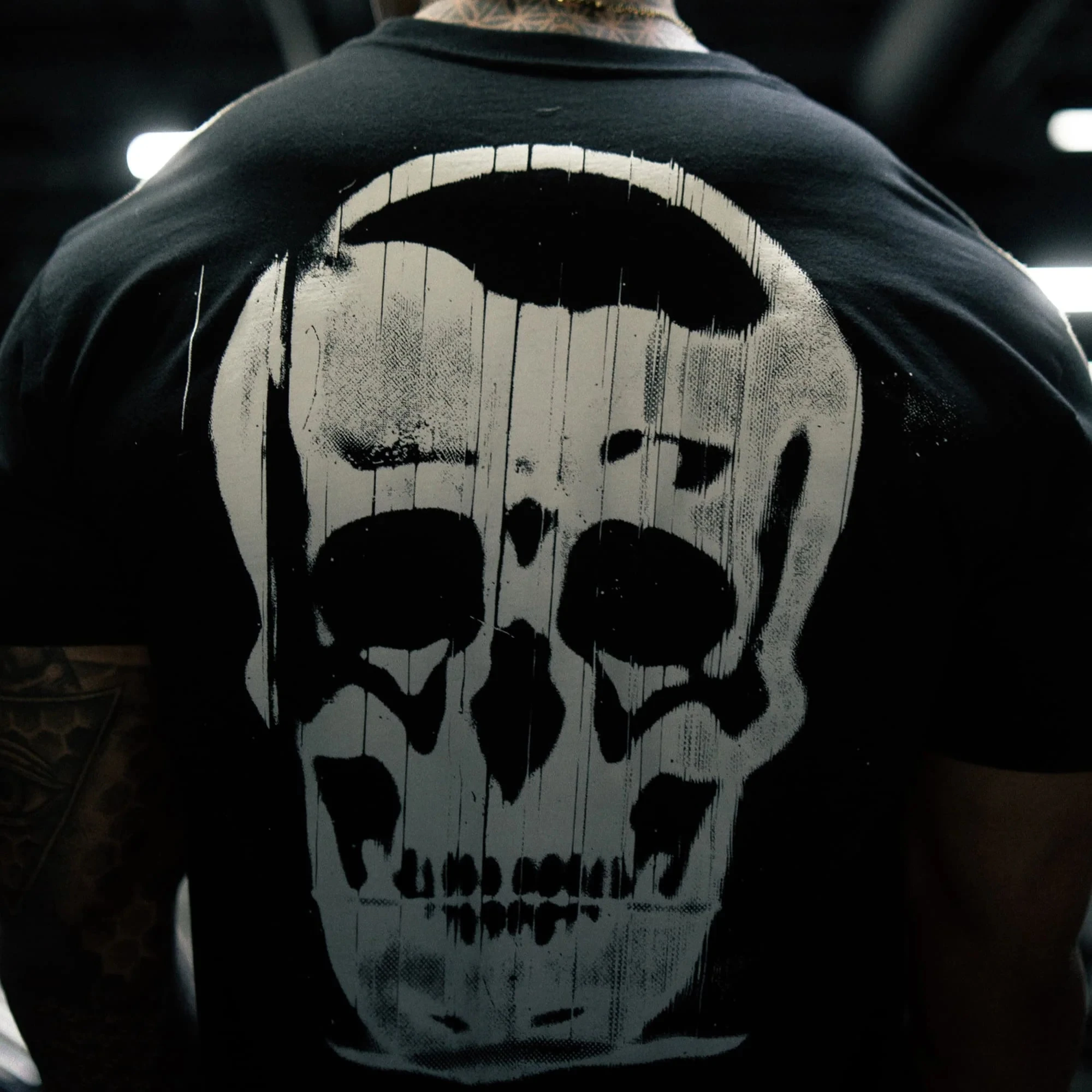 Skull Graphic Fitness Training Gym Leisure T-shirt Luxury Brand for Men and Women