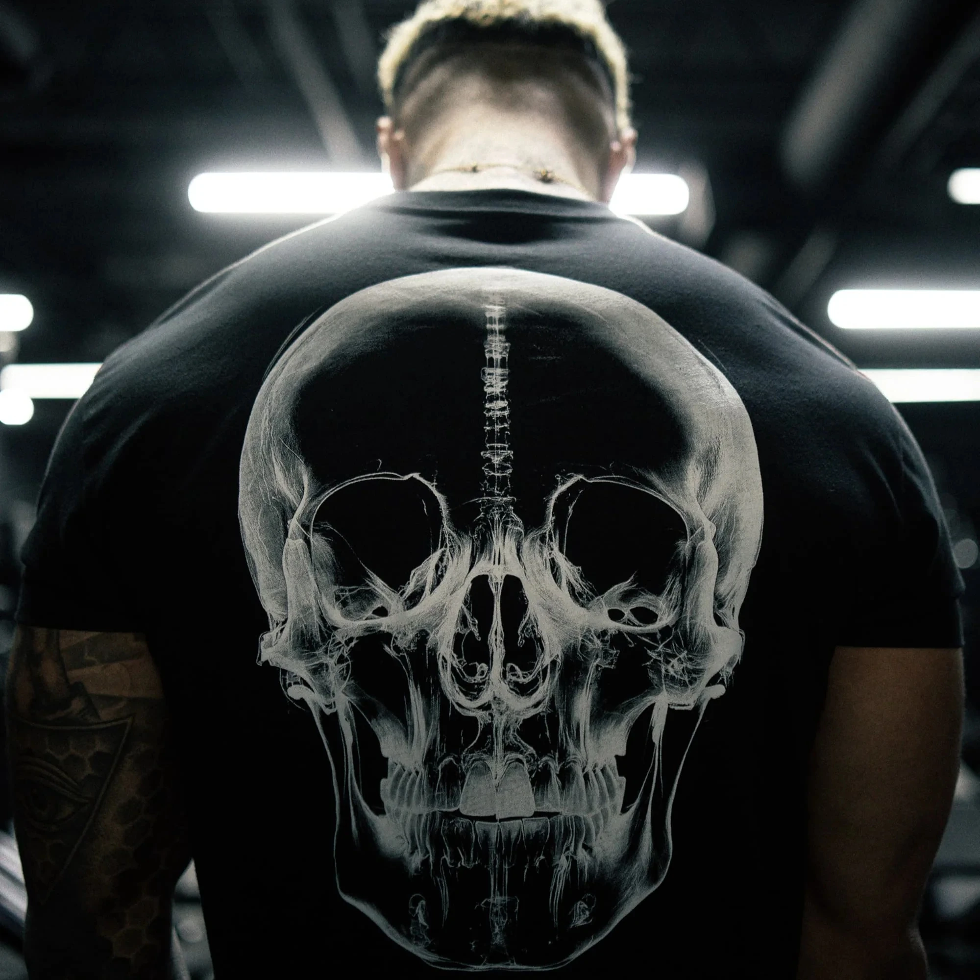 Skull Graphic Fitness Training Gym Leisure T-shirt Luxury Brand for Men and Women