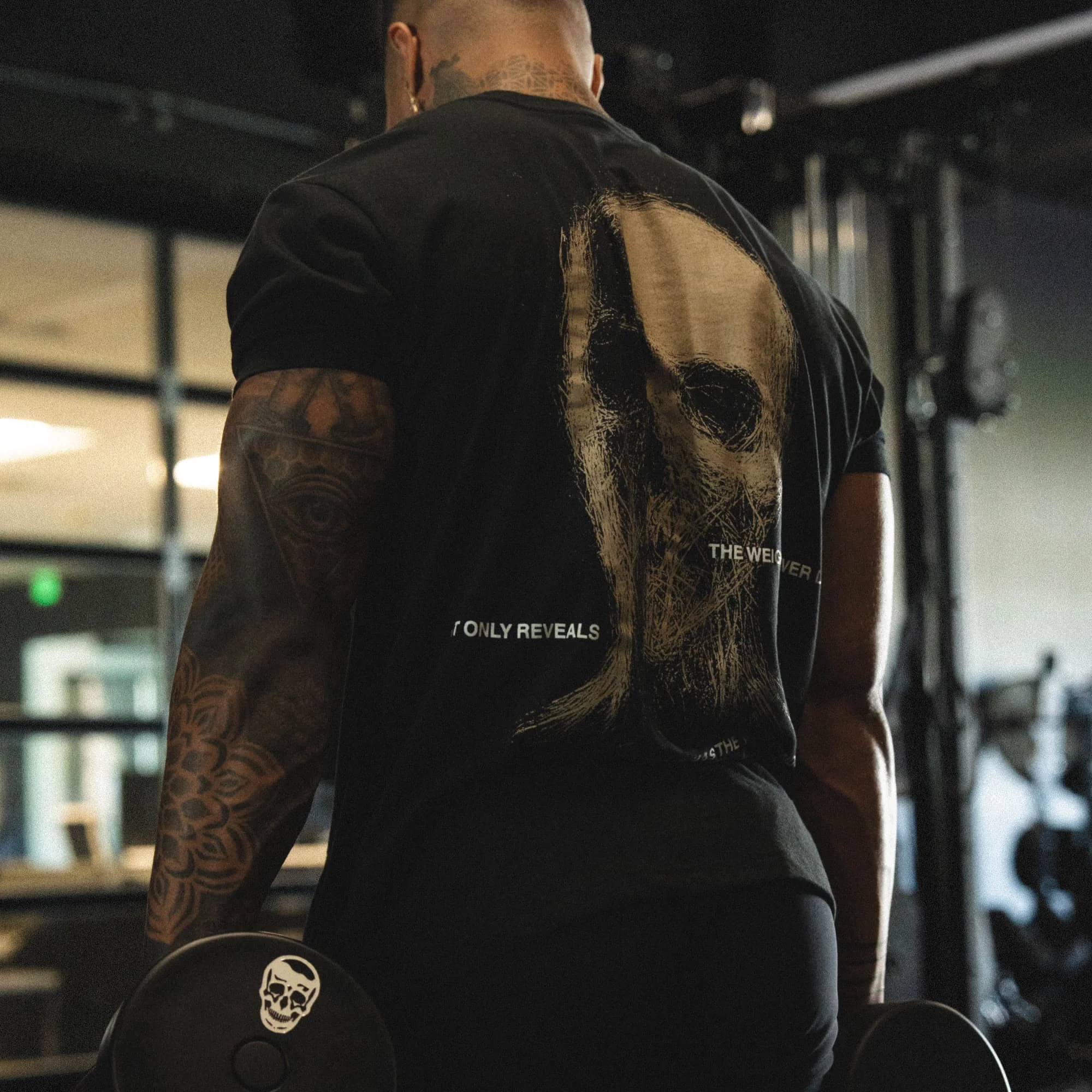 Skull Graphic Fitness Training Gym Leisure T-shirt Luxury Brand for Men and Women