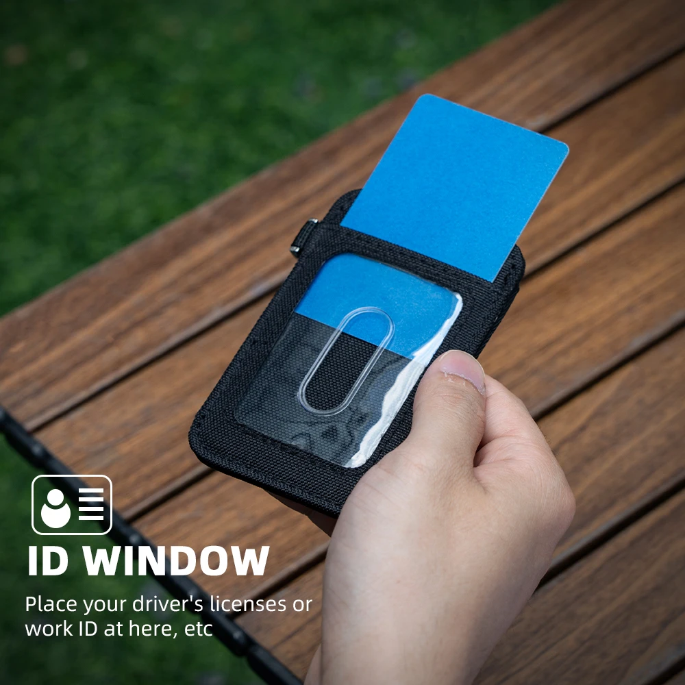 Slim Card Holder Wallet with RFID Blocking, Elastic Pocket - Minimalist 5+ Card Holder, Keyring & ID Slot for Men Women