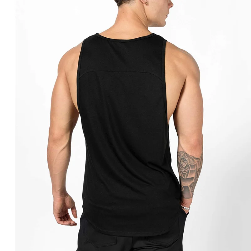 Mens Summer Cotton Workout Tank Tops Gym Bodybuilding Sleeveless Singlets Fitness Clothing Breathable Loose Muscle Shirts