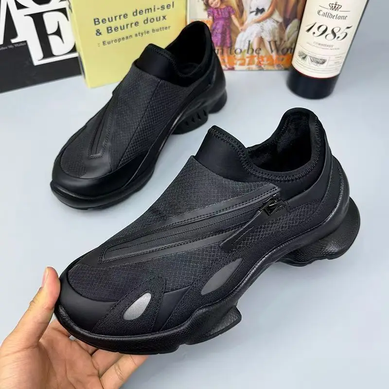 Summer new men's shoes mesh breathable casual shoes thick soled fashionable casual sports shoes outdoor comfortable work shoes