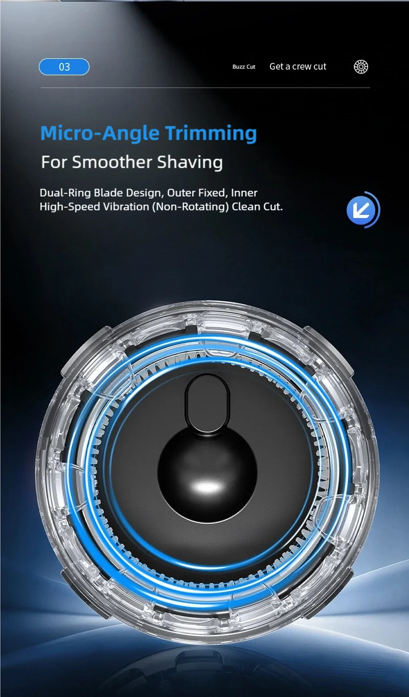 TINSOL  Men's Electric Hair Trimmer Automatic Hair Clipper with LED Display and 5-7-9mm Adjustable Length Self-Haircut Clipper