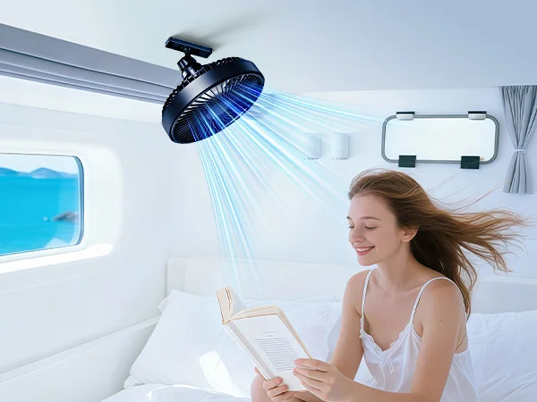 Eary Magnetic Cruise Ship Approved Fan 3000mAh Battery Operated Portable Golf Cart Fans with 3 Speeds 360°Rotation Cooling Fans