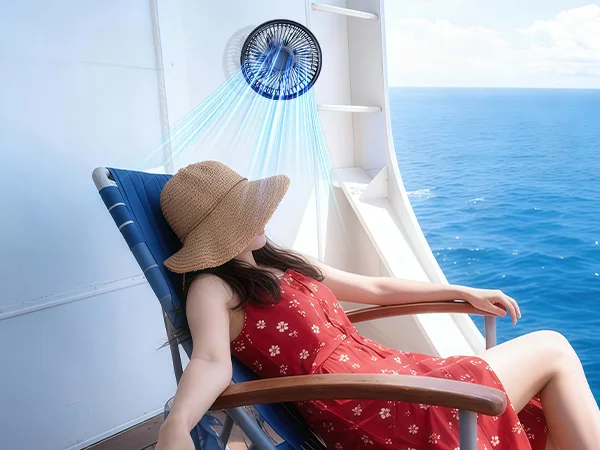 Eary Magnetic Cruise Ship Approved Fan 3000mAh Battery Operated Portable Golf Cart Fans with 3 Speeds 360°Rotation Cooling Fans