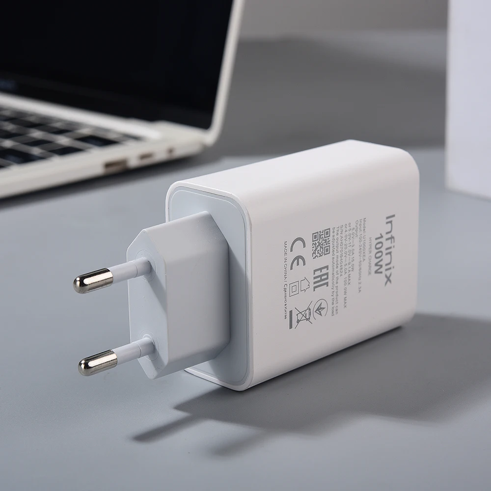 Infinix 100W Charger EU Super Fast Charging Power Adapter USB C To Type C Cable For Infinix Note 60 Ultra 50 40 Pro+ GT 20 30Pro