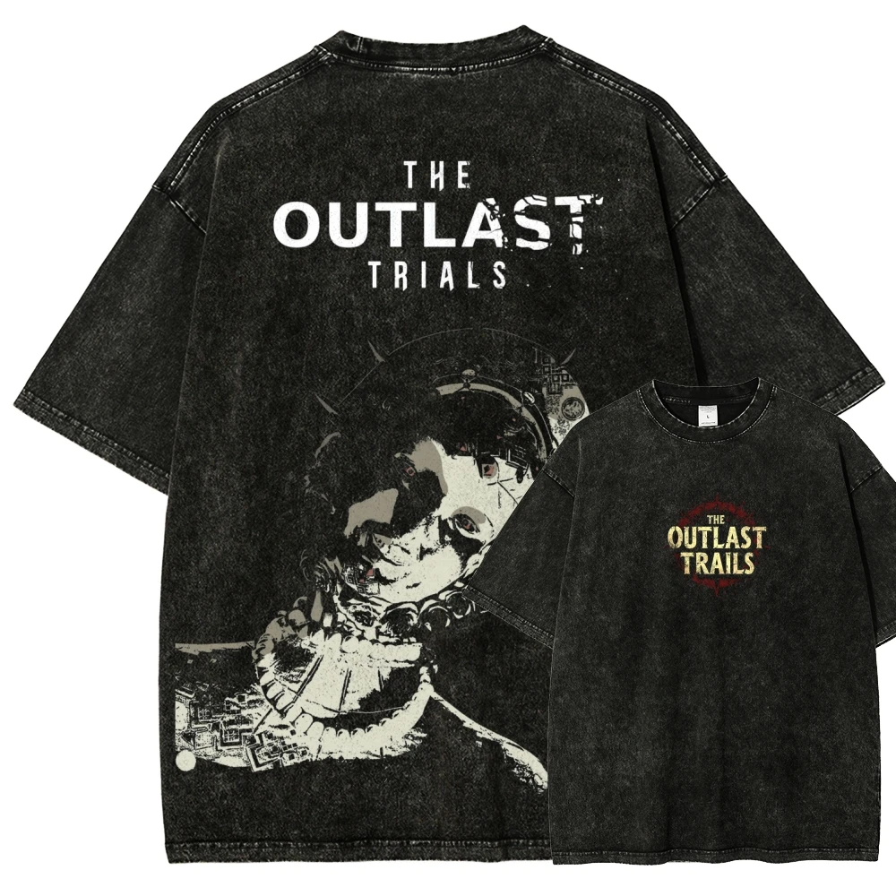 The Outlast Trials New Model Washed T shirt Anime Lover personality Clothes Oversized Year round clothing Unisex hot product tee